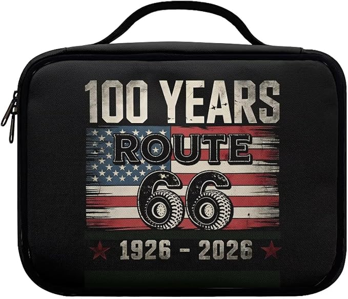 American Flag Style Bible Covers Zippered Bible Carrier Book Bag Route 66 America's Highway Church Bag Bible Protective with Handles Christian Gifts