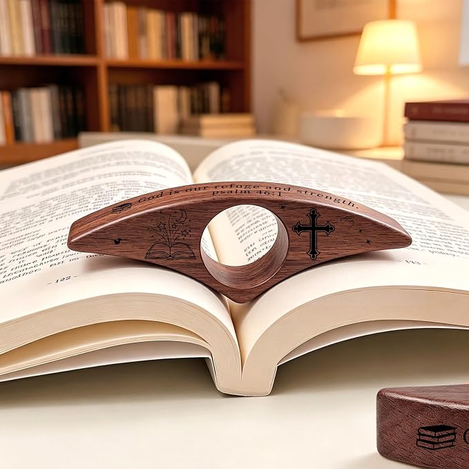 Thumb Page Holder – Smooth Finish Wood Book Clip for Reading, One-Handed Reading Accessories, Ideal Gifts for Teachers, Students & Women Book Lovers