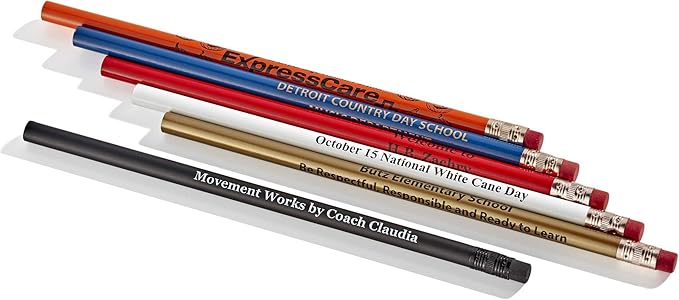 Pencil Guy Promotional Personalized Imprinted Dark Green Round Pencils.-1000 per box. 19 colors to choose from!