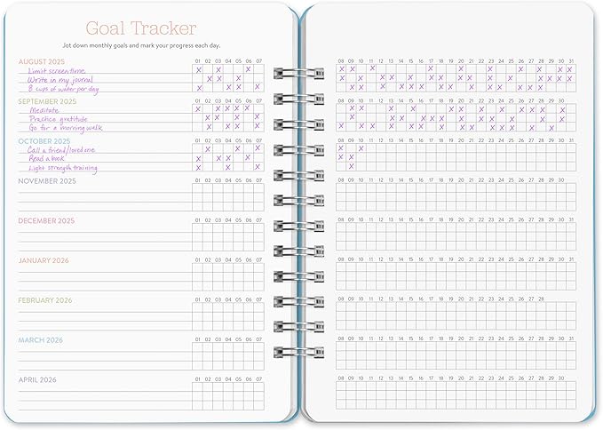 Orange Circle Studio Academic Planner 2025-2026, Doggone Cute, 17-Month, August 2025 to December 2026, 8.78" x 6.1", Wire-O Bound, Dotted Grid Week-Per-Spread View, To-Do Lists, Budget & Goal Trackers