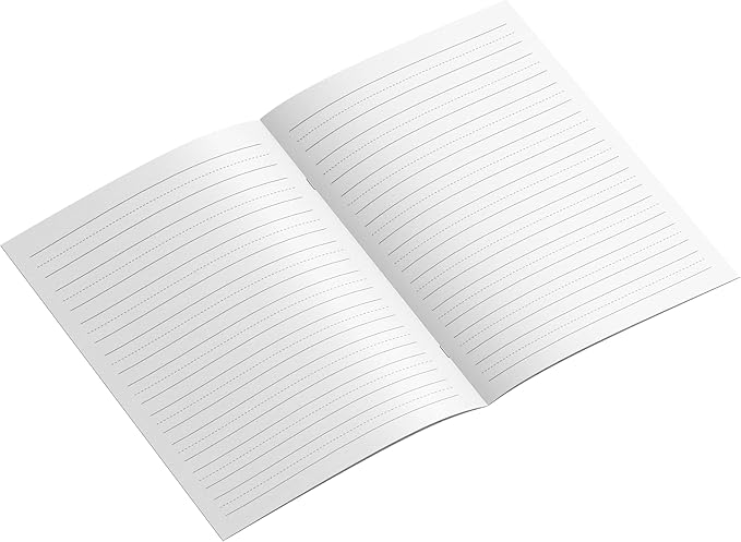 Reskid 5-Pack of 48-Page Kindergarten Writing Paper Booklets with Dotted Lines - 240 Pages of Blank Handwriting Practice Paper - Kindergarten Notebook, Elementary Lined Writing Paper