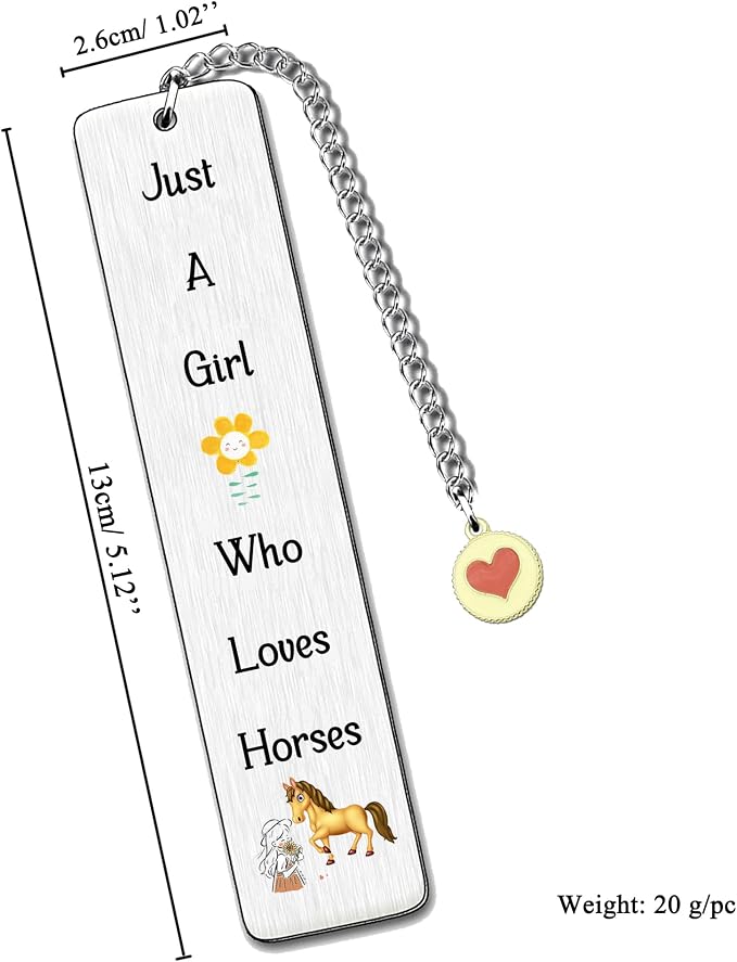 Horse Bookmarks Cute Bestie Women Teens Distance Accompany Just a Girl who Loves Horses Daughter Sister Niece Friend Accessory Personalised Birthday Wife Valentines Day Horse Lover Christmas Gifts