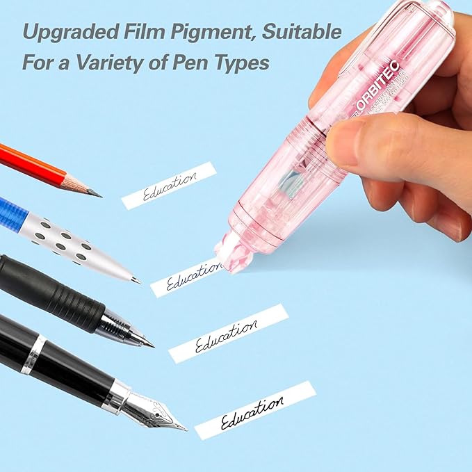 Refillable Retractable White Correction Tape,2PCS Cute White Correction Tape with 2 Extra Refills, Mini Aesthetic Pen Shaped Applicator with Easy to Use for School Office Supplies