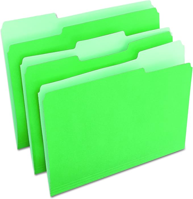 Universal One Bright Top Tab Classification Folder, Green/Light Green (10502)