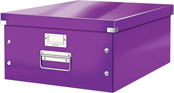 Leitz A5 Storage Box, Click and Store Range 60430001 - Small, Purple Storage Box A3