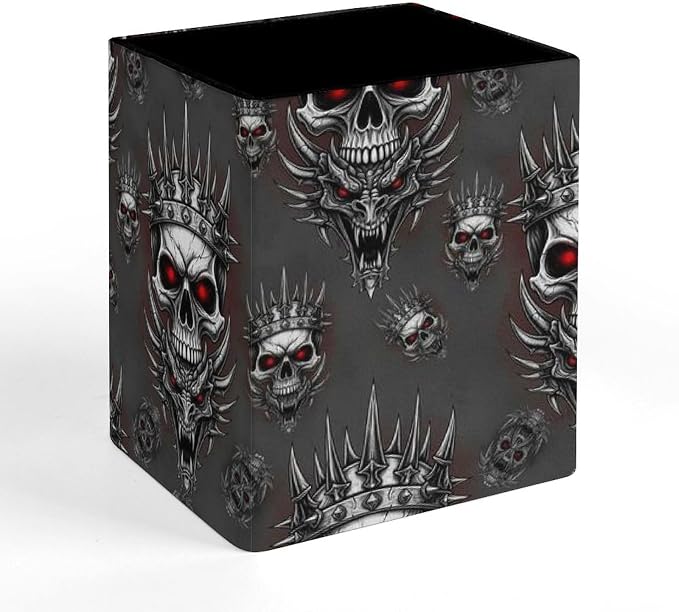 Men's Fashion Pencil Pen Holder Cup, Waterproof Office Supplies, Waterproof Multifunctional Office Supplies King Cool Skull Dragon Tattoo Art
