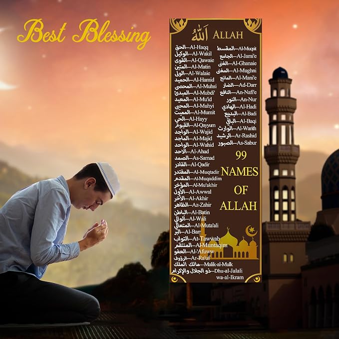 50 pcs 99 Names of Allah Bookmark Arabic English Islamic Bookmarks Reflecting on The Names of Allah Ramadan Eid Gifts Bulk Quran Muslim Islamic Arabic Gifts for Women Men Quran Learning