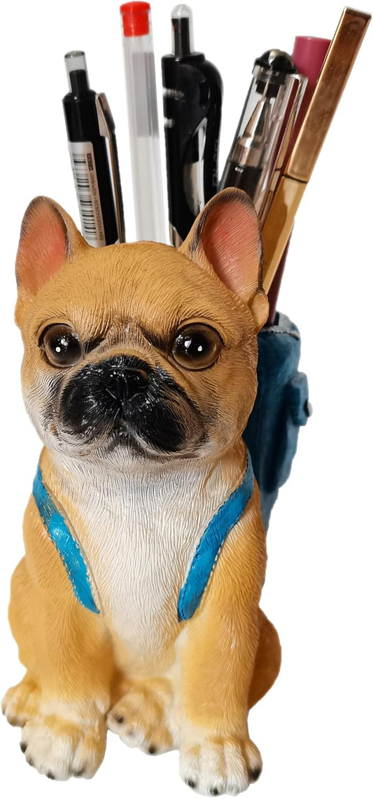 Dog Pen Holder for Desk French Bulldog Gifts for Men Women and Kids Unique Pen Pencil Holder Cup Funny Desktop Organizer for Home Office School Desk Decor (French Bulldog)