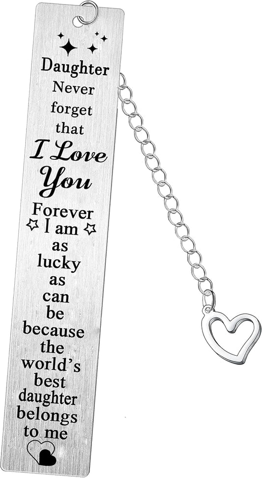 Daughter Metal Bookmarks Daughter Birthday Christmas Graduation Gifts from Dad Mom I Love You Daughter Bookmark Present Keepsakes