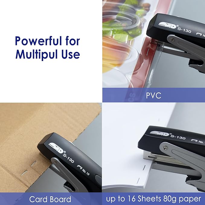 Handheld Plier Stapler Set, Heavy Duty Stapler with Staples, One-Touch Staple Loading, Ergonomic Grip, Desktop Sturdy Metal Hand Stapler for Office, School, Home, Packaging