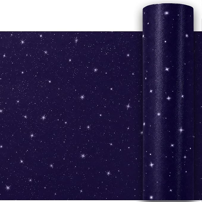 Outer Space Bulletin Board Roll Reusable Waterproof Erasable Night Sky Non-Woven Fabric Bulletin Board Roll Wrinkle Resistant Background Poster for School Classroom Decor Wrap DIY Crafts 15.7" x 20ft
