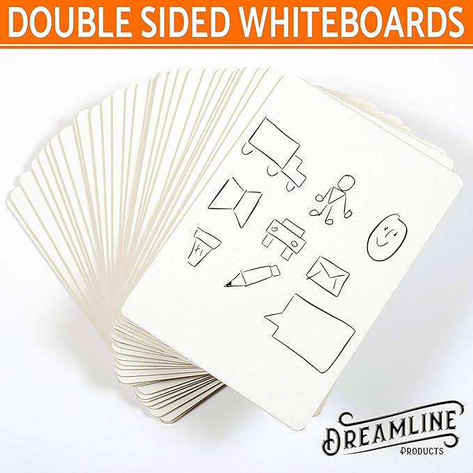 Dry Erase Boards [30pc Double Sided] Lapboards with ClearWipe Coating! Small White Boards - 9" x 12" Mini White Boards for Students, Classroom Teacher Supplies