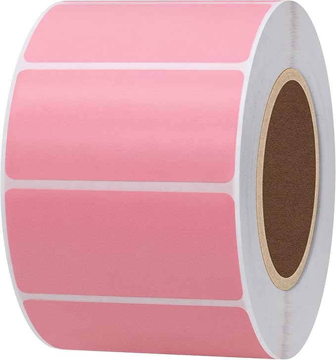 Hybsk 2.25x1.25 inch Color Direct Thermal Labels for Shipping, Barcodes, Address, Compatible with Rollo Label Printer & Zebra Desktop Printers (2.25"x1.25",Pink)