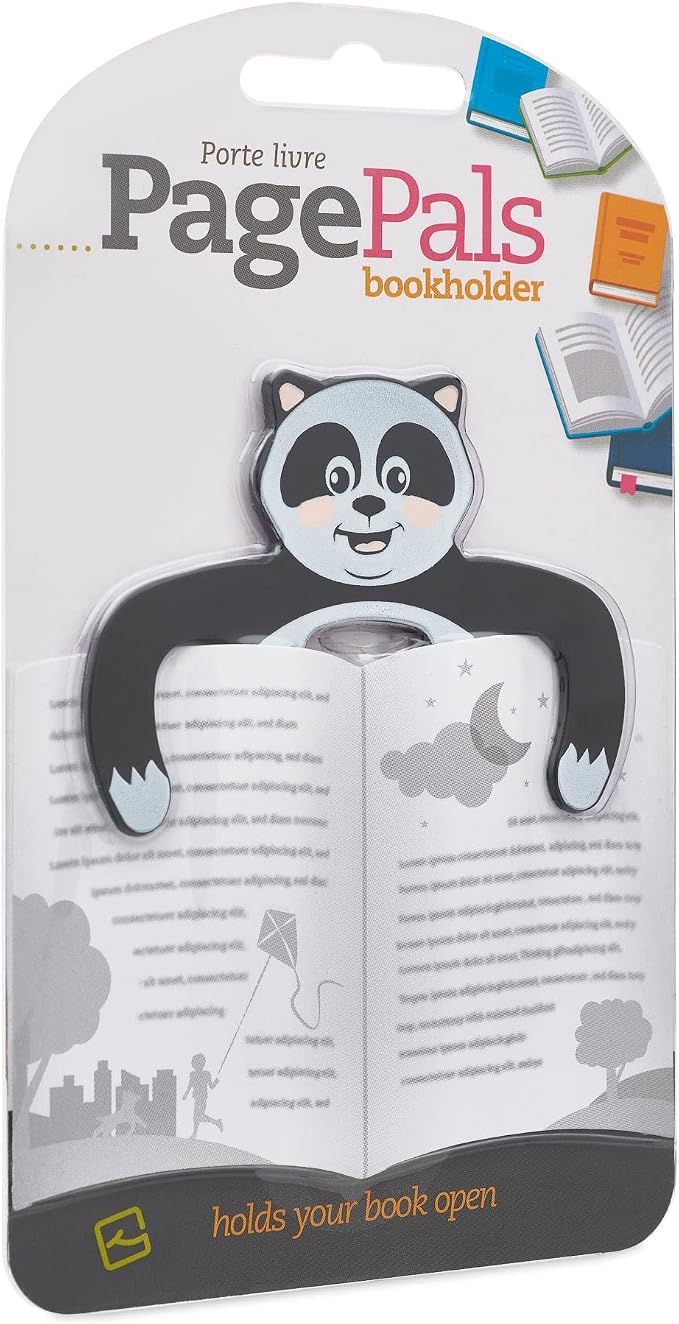 Page Pals Bookmark Bookholder | Page Holder | Music Holder Clip | Music Paper Holder | Magazine, Cookbook | Reading in Bed at Home | Office, Desk, Kitchen Use | Novelty Reading Gift Idea (Panda)