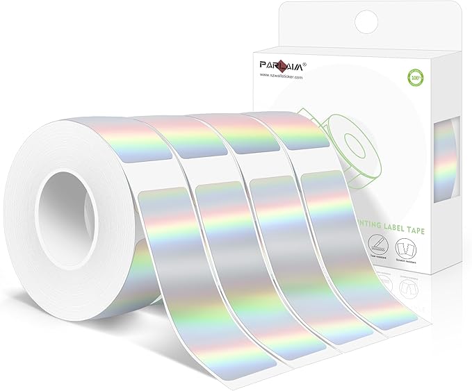 PARLAIM Label Maker Tape,14X50MM(1/2" X1 7/8") Thermal Label Stickers,Thermal self-Adhesive Labels Compatible with D30 Label Maker,Thermal Label Paper for Home/Office 520PCS/4Rolls