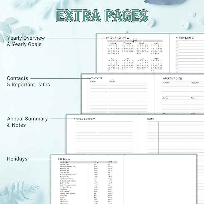 2026-2027 Planner, Weekly and Monthly Calendar Planner from July 2026 - June 2027, 6" x 8.5" Linen Hardcover Agenda Book with Tabs, Pen Holder, Inner Pocket for Office School, Blue