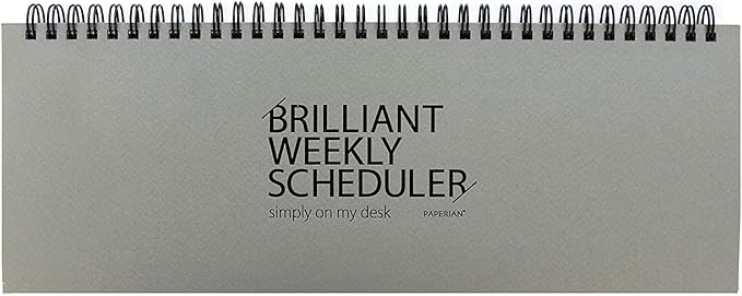 PAPERIAN Brilliant Weekly Scheduler - Wirebound Undated Weekly Planner Pad Scheduler (Gray)