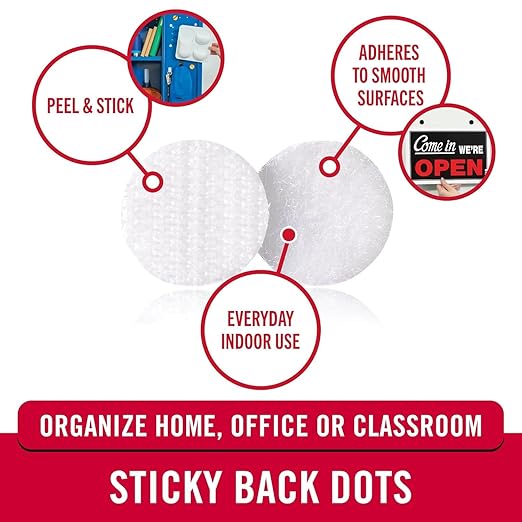 VELCRO Brand Large 1 Inch Dots with Adhesive | 100pk Circles | Stick On Round Hook and Loop Tape | Kindergarten Classroom Must Haves | Office Organization Essentials | White