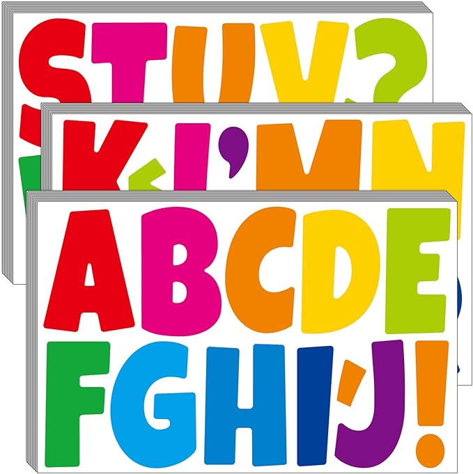 Bemeol Bulletin Board Letters 30 Sheets 3 Inch Stick on Letters Alphabet Cutout Letter for Bulletin Board Display School Classroom Home Decor(Colorful)