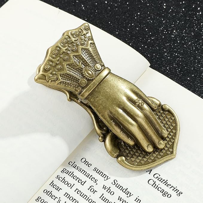 New Style Hand of Wealth Retro Lady Book Mark- Metal Clips Collection The Hand of Noblewoman Signifies Wealth and Good Fortune Gifts for Girl Lover Christmas (B-Ancient Bronze)