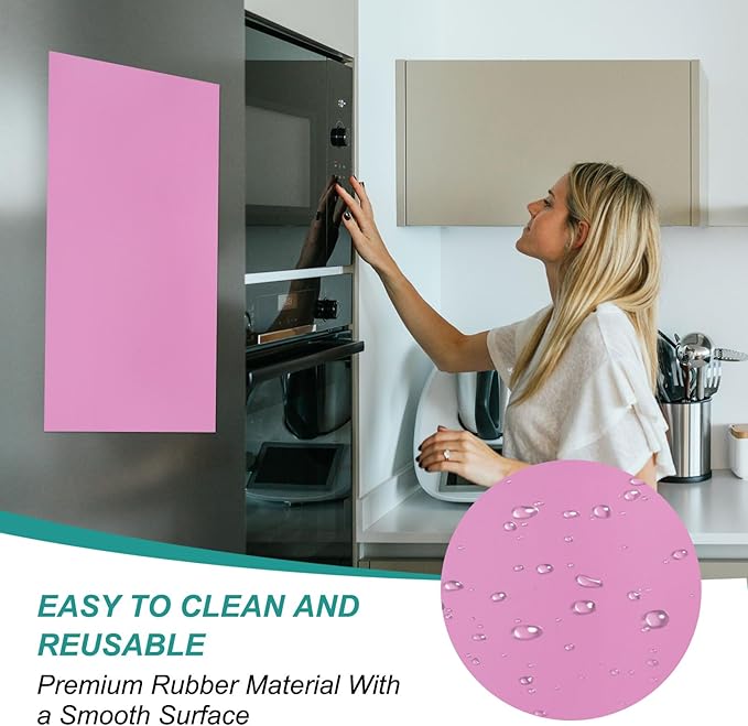 PATIKIL Magnetic Dry Erase Board Sheet for Fridge, 3 Pcs 12 x 8 Inch Erasable Refrigerator Whiteboard for Kitchen for Home Kitchen Organizer Planner Office Storage, Pink (0.6mm)