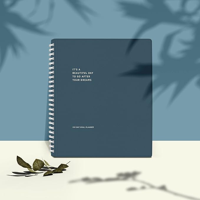 La Lune Undated Goal Journal by Bright Day, Inspirational Appointment Productivity Planner, To Do Habit Tracker Book, Spiral Binding With Cover (8.75" x 7.25")
