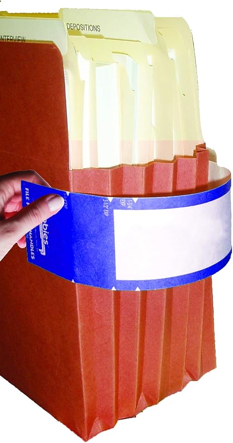 Tabbies File Pocket Handles, 9.63 X 2, Dark Blue/White, 4/Sheet, 12 Sheets/Pack