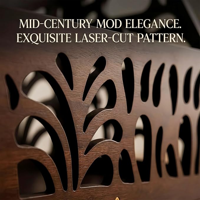 Vintage Vinyl Record Storage, Album Holder Storage 60+ LPs, Classic Vinyl Organizer Cube, Wooden Crate Box for Record Magazine Display (Patent Pending)