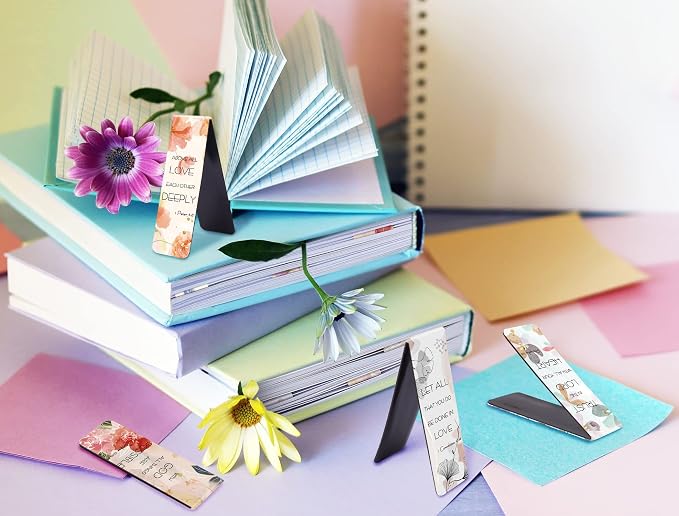 Bible Verse Magnetic Bookmarks, Style D | 10 Pieces, Inspirational Scripture, For Women Men, Christian Religious, Church & Office Supplies