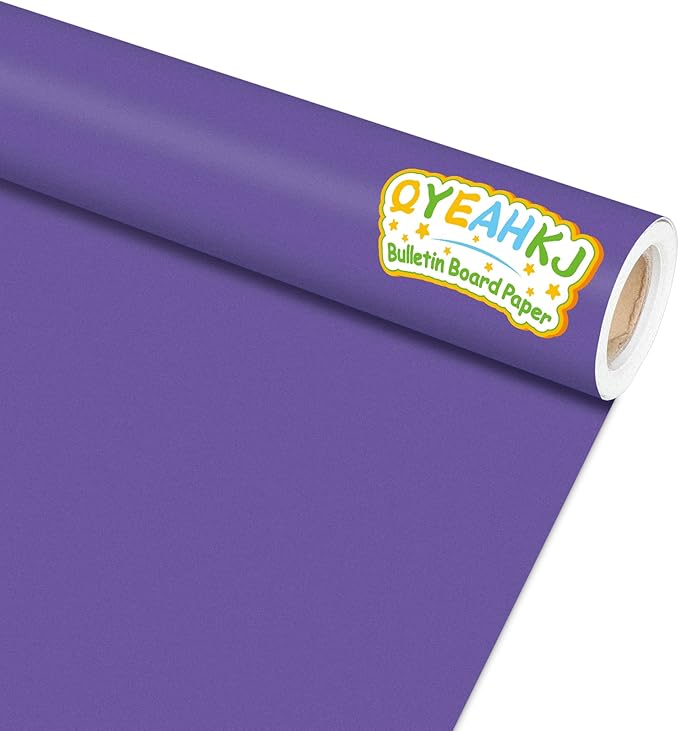 Ultra Purple Bulletin Board Paper Roll Purple Bulletin Board Background Paper Back to School Classroom Decoration Poster for Art Craft DIY Projects Home Office Classroom Party Supplies 17.7in x 20ft