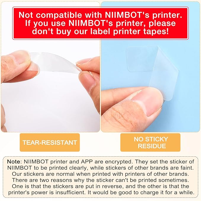 Gersoniel 1600 Pcs Label Tapes Compatible with D30 Label Printer Laminated Labeling Stickers Thermal Labels for Home Office