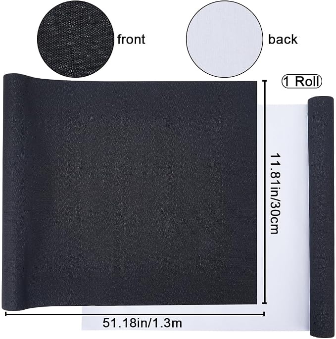 CRASPIRE 51 x 11.8inch Linen Book Cloth for Book Binding Fabric Surface Paper Backed Bookcover Books Album Scrapbooking Archival DIY Covering Protector Bookcloth Bookbinding Supplies Black