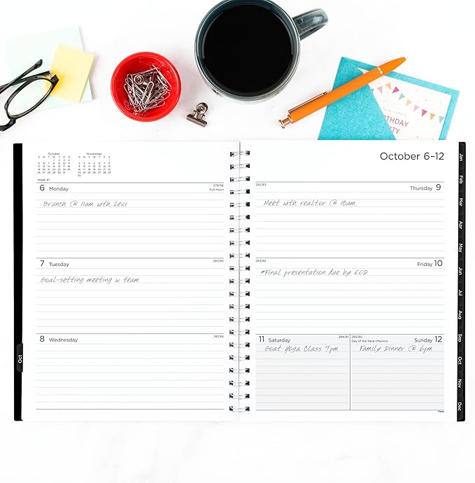 Mead 2026 Planner, Weekly & Monthly, 15-Month, 8-1/2" x 11", Large, Basic, Black (CRW6200526)