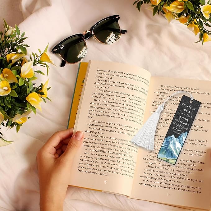 Christian Renewal Bookmark, Inspirational Gift for Believers, Uplifting Gift for Spiritual Readers, Spiritual Bookish Present, Unique Mountain & Scripture Design Bookmark, WCB70