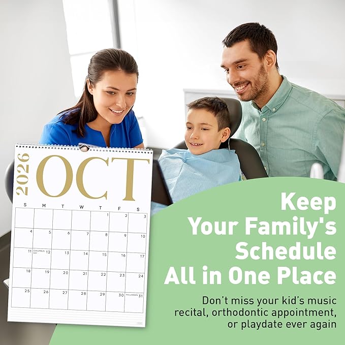 S&O Modern Vertical Wall Calendar from January 2026-June 2027 - Tear-Off Monthly Calendar - 18 Month Academic Wall Planner - Hanging Organizer to Track Anniversaries & Appointments - 13.5"x10.5”in