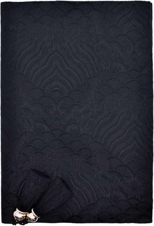 BLBMH 6.5x9.5 Bible Cover Fixed Non-Stretch Fabric Book Protector with Bookmark | Handmade Washable Sleeve for Hardcover/Paperback | Gift for Women - Black