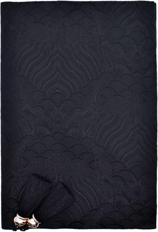 BLBMH 10x7 Book Cover | Handmade Non-Stretch Fabric Bible Cover with Bookmark | Washable Large Hardcover Paperback Protector | Privacy Reading Gift for Women - Black