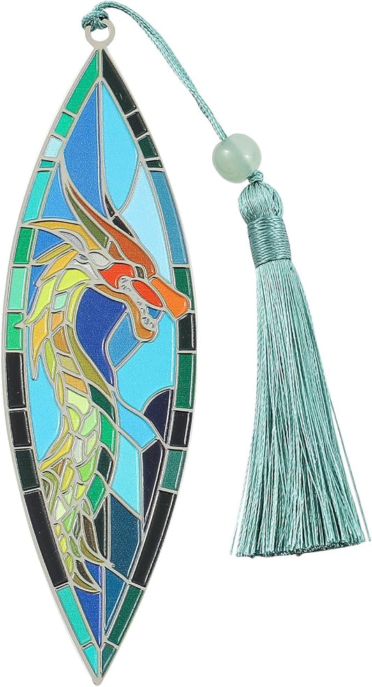 Creative Dragon Bookmark for Men Teens - Metal Dragon Book Mark with Tassel for Book Lover Gifts, Reading Studying Supplies Book Accessories