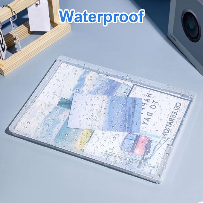 A4 Paper Holder Portable File Box Clear Plastic Document Case Waterproof Dustproof PP Storage Folder Magazine Filing Organizer Office/School Supplies(clear-2 pack)
