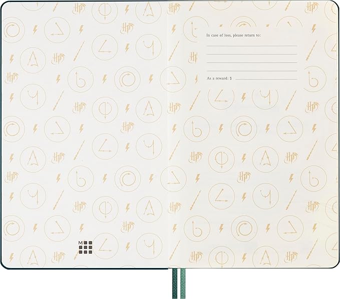 Moleskine Limited Edition Harry Potter 18 Month 2024-2025 Weekly Planner, Alohomora spell cover with glow in the dark special-effect, Hard Cover, Large (5" x 8.25"), Pine Green, 208 pages