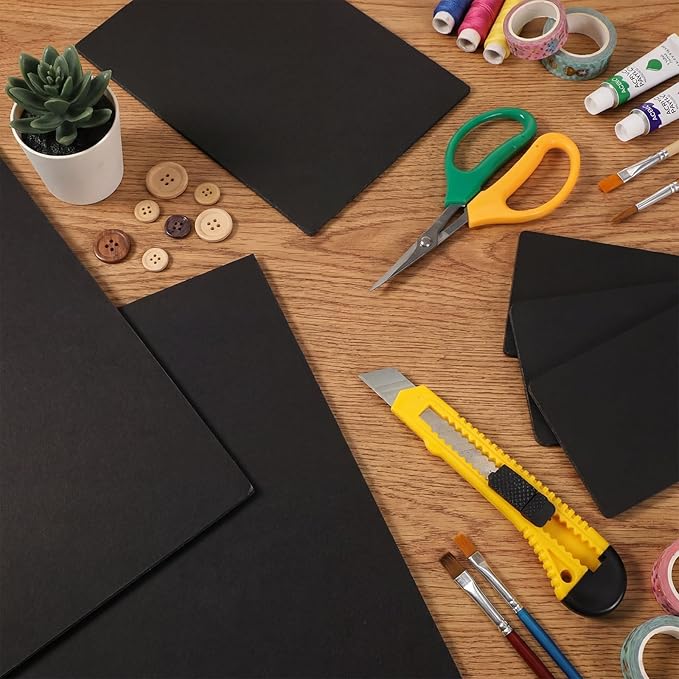 Kathfly 12 Pack Large Black Foam Boards 30 x 40 x 3/16" Thick Acid Free Foam Core Board Double Sided Rigid Poster Foamboard for Art Craft Projects Presentation Signage Painting Wedding School Display