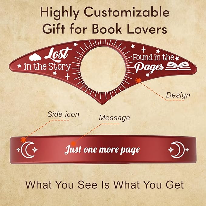 Custom Book Page Holder, Thumb Book Page Holder, Personalized Page Holder for Reading, Gifts for Book Lovers Teachers Appreciation Gifts on Birthday (Style 3)