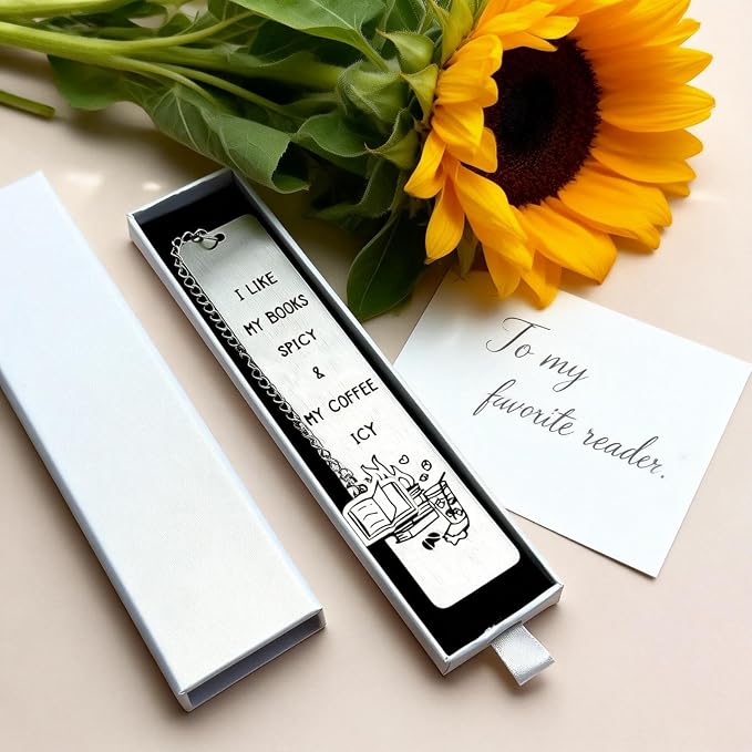 Spicy Book Marks for Reading Women, Friendship Birthday Gifts for Women, Coffee Lovers Gift Ideas for Readers, Book Loves, Book Club Gifts, Funny ChristmasGifts, Book Accessories