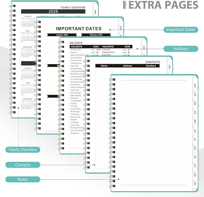 2026 Planner, Weekly and Monthly Calendar Academic Planner, Jan 2026 - Dec 2026, Planning Agenda Book for Desk Accessories and School Supplies - Letter Size(8.5'' x 11'')