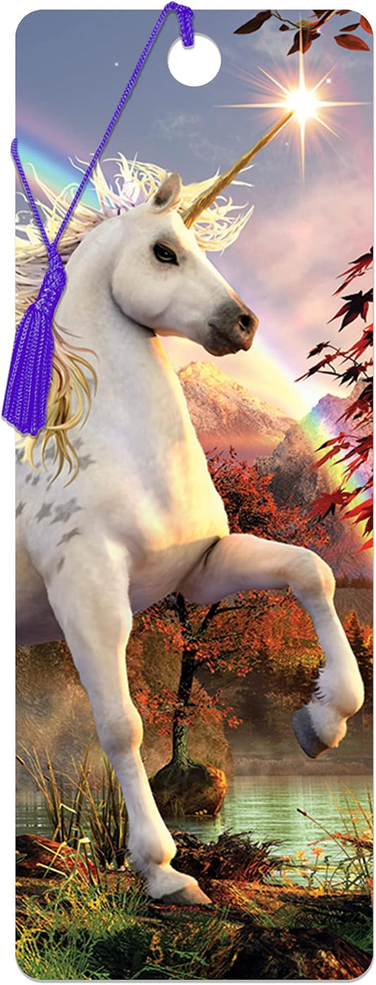 3D LiveLife Bookmark - Unicorn Evening Star from Deluxebase. Cute Lenticular Unicorn Page Marker. Animal Themed Accessories for Book Lovers. Small Gifts for Men, Women, Writers and Teachers.