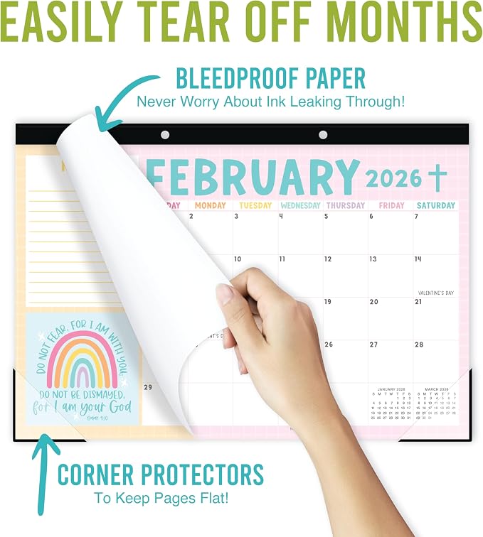 Hadley Designs Large Teacher Desk Calendar 2026-2027 - Desktop Calendar 2026, 18-Month Desk Calendars for Home, Office & Classroom, Cute Classroom Must Haves, Teacher Appreciation Gifts
