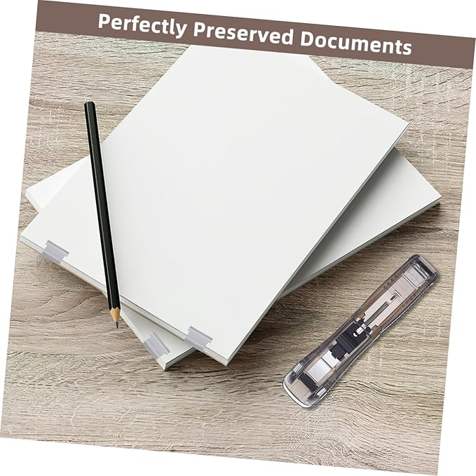 VALICLUD Portable Desktop Stapler with Refill Clips and Paper Clamp Handheld Binder Clip Stapler for Office Document Organization and File Binding Set