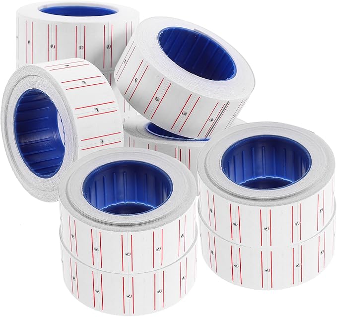 FRCOLOR 10 Rolls Supermarket Price Tag Paper for Price Gun Labeler Per Roll for Retail and Market Use