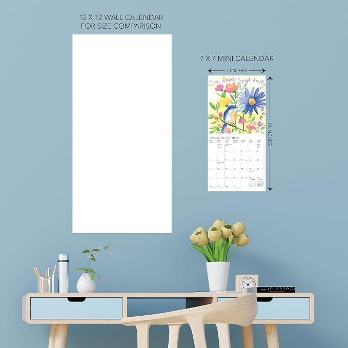 Graphique 2024 Live Love Laugh Mini Wall Calendar | 7” x 7” | Thick Paper | Home & Office Organizer | Large Monthly Grid | 3 Languages & Marked Holidays | 4 Month Preview Page for 2024