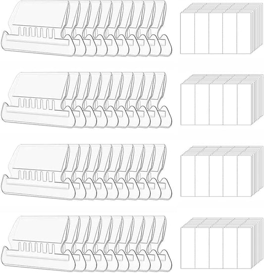 200 Sets File Folder Tabs, Insertable Plastic Tabs Hanging Folder Tabs,200 Pcs Hanging File Folder Tabs with 400Pcs Inserts for Hanging Folders (Clear (200Pcs))